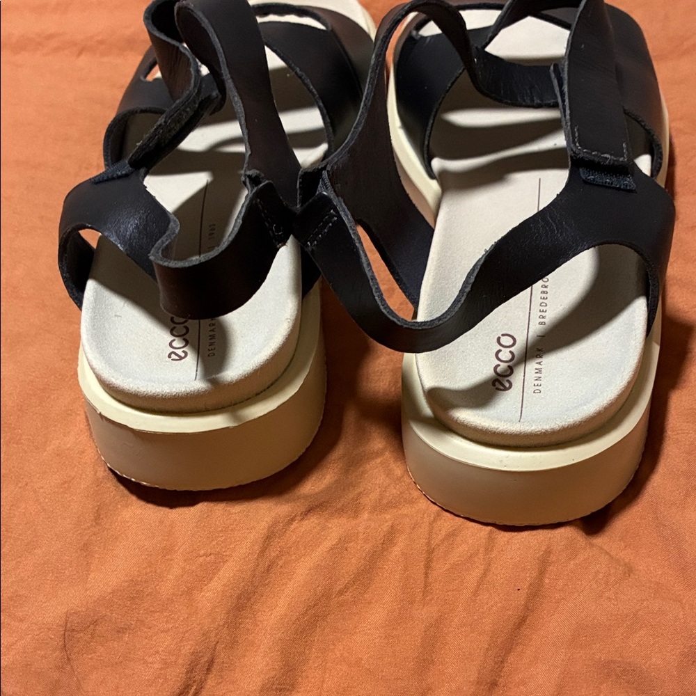 Ecco Black Leather Sandals European size 38. - Picture 3 of 5